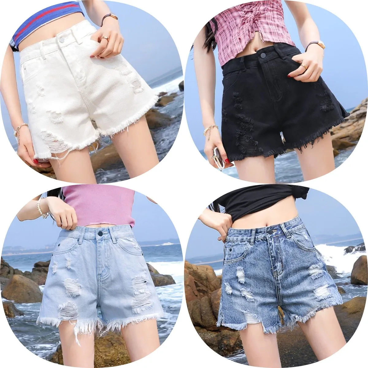 

Cheap shorts women's tie-dye wholesale clothes women's shorts Shorts fashion women's jeans with tassels