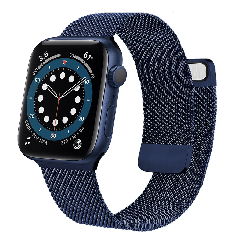 

LeYi Magnetic Stainless Steel Metal Mesh Milanese Loop Strap For Apple iWatch Band Watch Series 2 3 4 5 6 7 SE 41mm 45mm, Optional