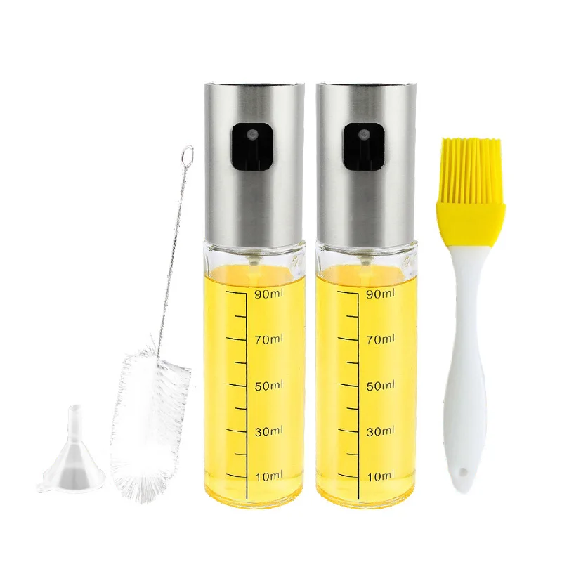 

Custom Glass Spray Bottle Bbq Stainless Steel Olive Oil Sprayer Set For Cooking Oil Dispenser Bottle