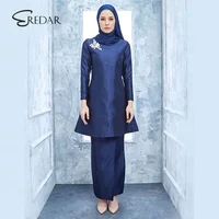 

New product Best quality fashion moden design with beading flower 3D lady baju kurung malaysia