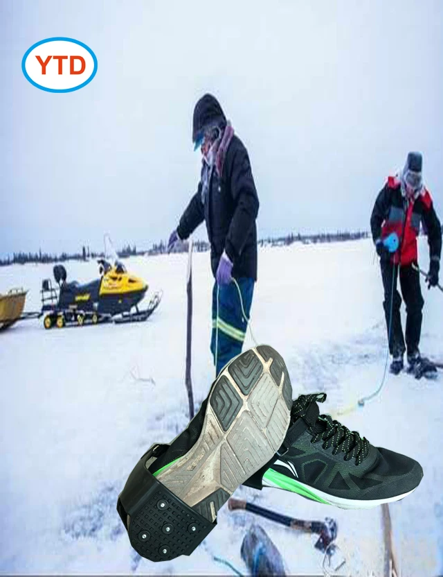 

natural rubber heel ice cleat spikes in safety shoes ski boot covers traction cleats