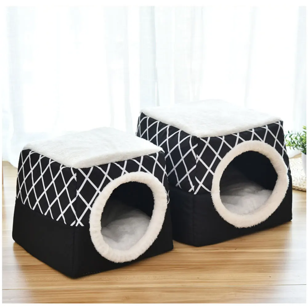 

Pet bed for Cats Dogs Soft Nest Kennel Bed Cave House Sleeping Bag Mat Pad Tent Pets Winter Warm Cozy Beds 2 Size L XL