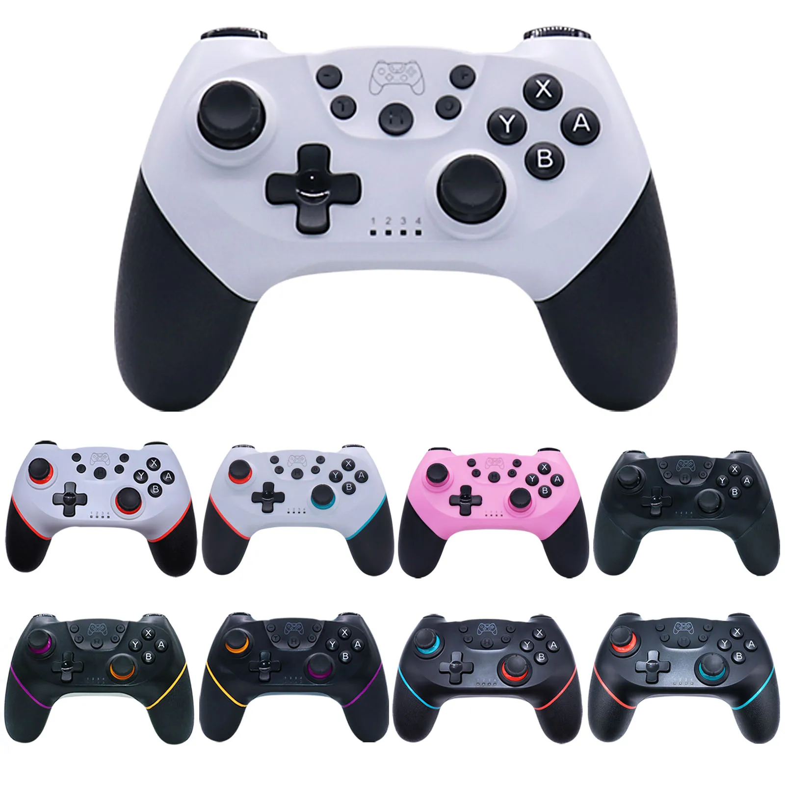 

New Cheap Wireless Blue tooth Gamepad With Six axes Turbo function for Switch Pro Game Controller Joypad Joystick, Multicolor