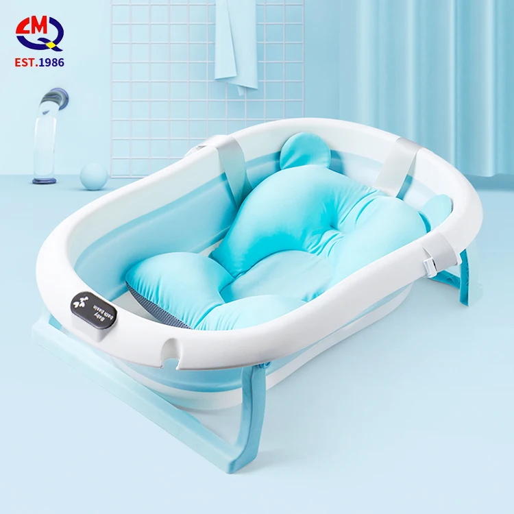 

UK Hot Sale Neat Intime Foldable Portable Bathtubfor Newborn Complete Set Small Baby Bath Tub With Temperature, Pink/blue/green