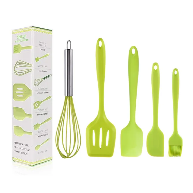 

5 Piece Kitchen Utensil Set Non-Stick Silicone Kitchen Utensils Set Western Kitchen Tools Set