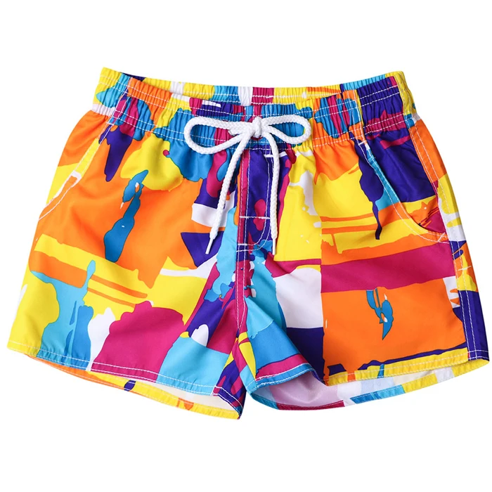 

Fashion Women Summer Wear 100 Polyester Fabric Swimming Shorts Printing Logo Design Ladies Board Trunks, Customized color