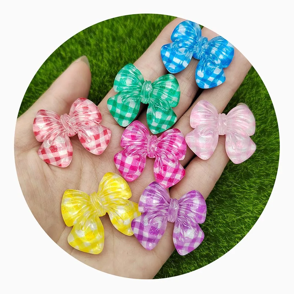 Handmade Jewelry Making Bowknot Flatback Stickers DIY Decor Phone Case Craft Resin Beads for Personalized Accessories