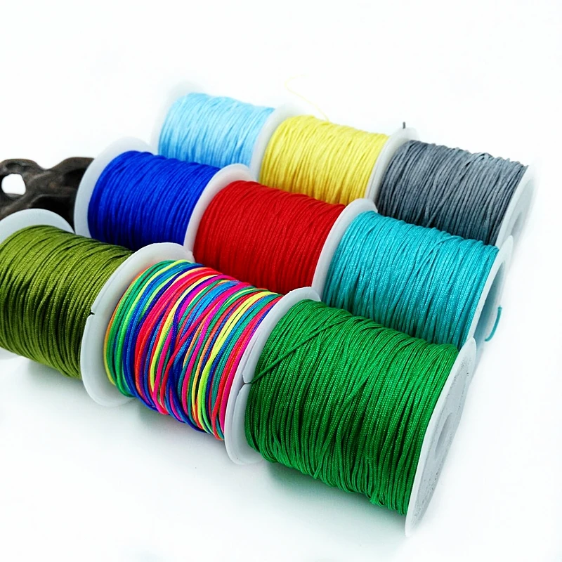

Jade Cord Nylon Cord Thread Chinese Knot Macrame Cord Handmade Braided Thread Bracelet Rope Tassel Wire Jewelry Making DIY, Picture shows