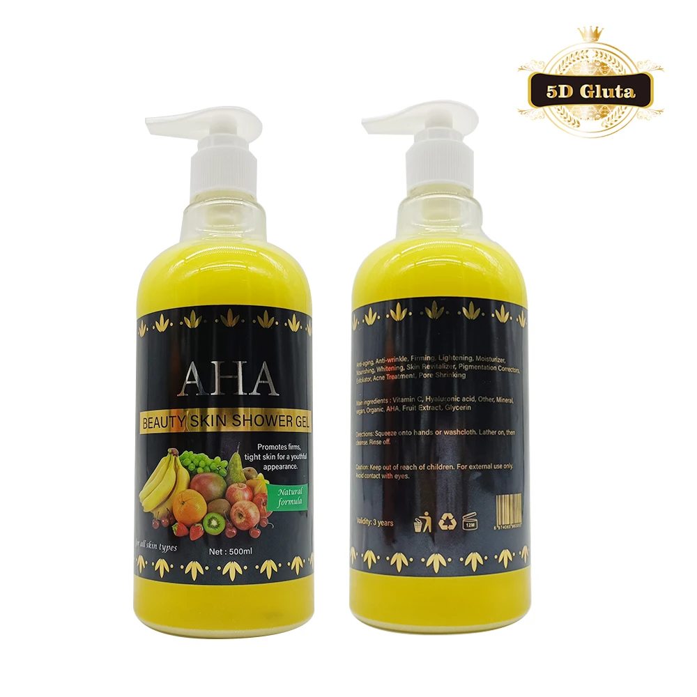 

5D GLUTA AHA BEAUTY SKIN Formula Promotes firmstight skin best selling fast action strong effect shower gel