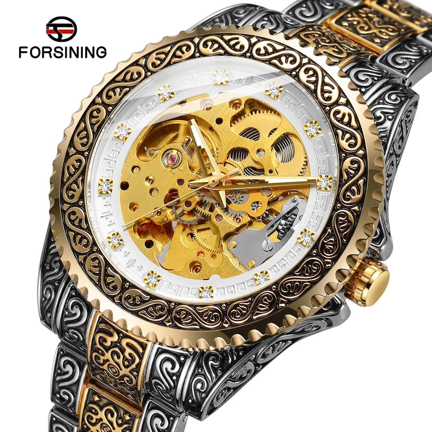 

2021 relogio forsining Factory Mens montrepourhomme golden custom watch Automatic mechanical watches for Wristwatches man