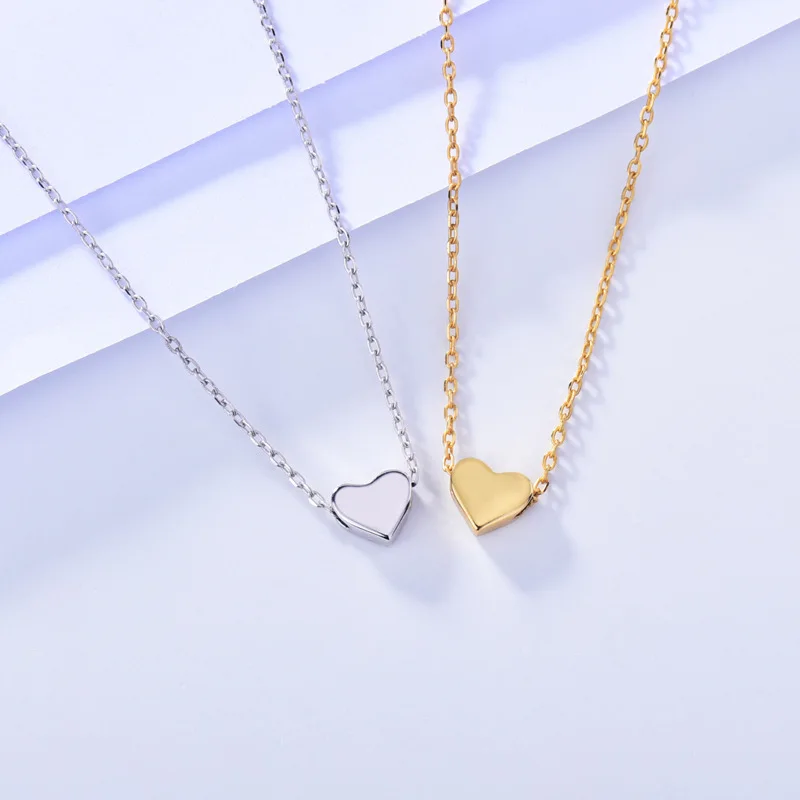 

Hot Sell Gold Chain Dainty Tiny Charm Women Necklace Jewelry Gold Heart Pendant Choker Necklace, As the picture show