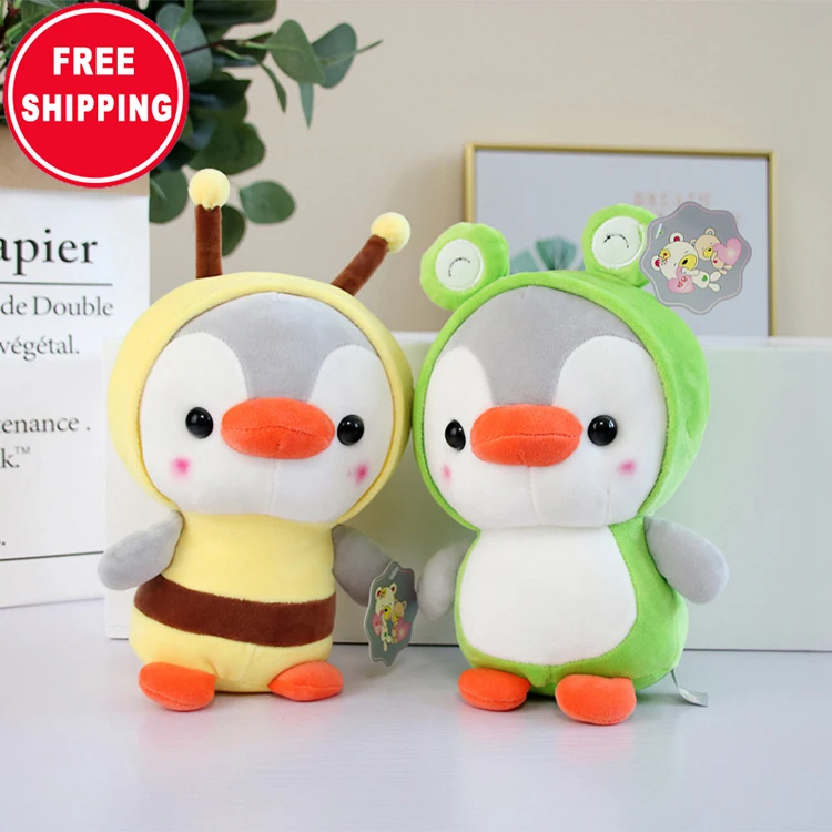 

Free Shipping Stuffed Wholesale Cartoon Cute Penguin Doll Little Penguin Plush Toy, Colorful