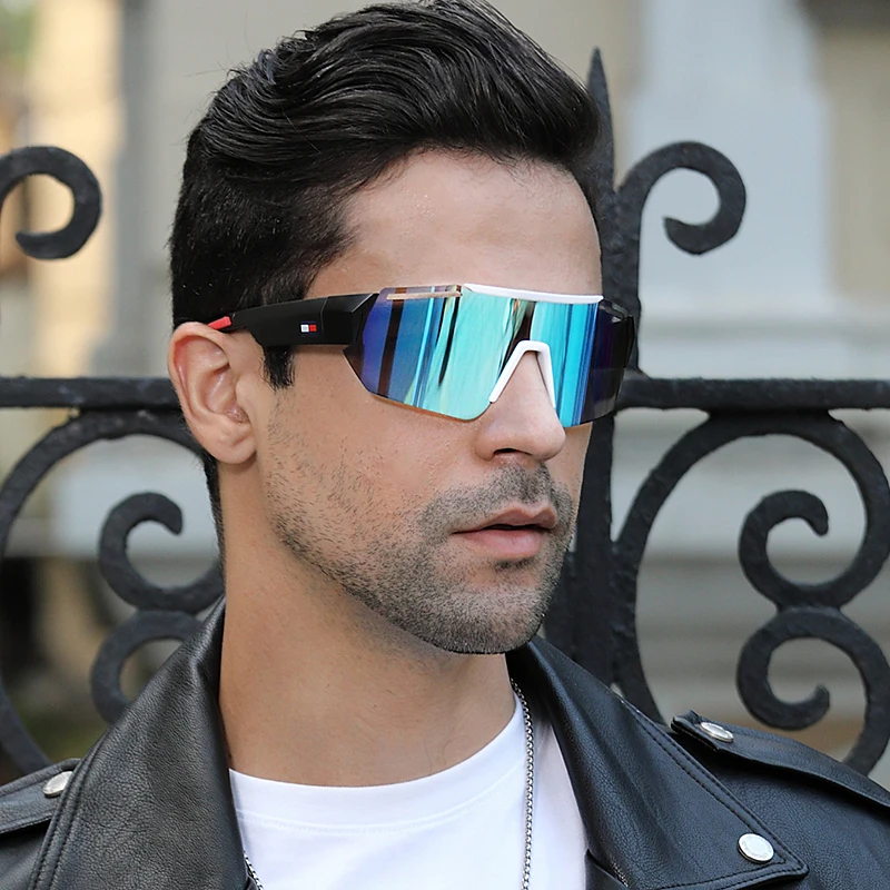 

New colorful outdoor cycling sunglasses unisex fashion integrated piece sports sunglasses