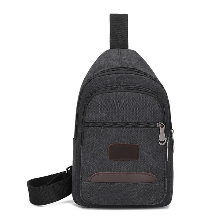 

Heavy duty men's bags canvas crossbody bag zipper daily cotton retro chest bag sling shoulder pack, Camouflage/army