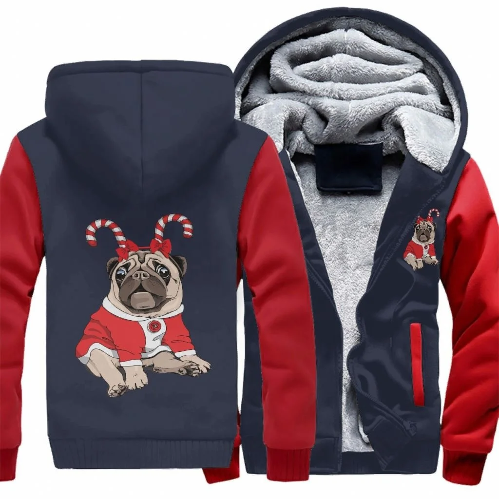 

Wholesale New Fashion Pullover Sweatshirts Printing Logo Christmas Pug Men's Hoodies Sweater Casual Top Long Sleeve Men Hoodie