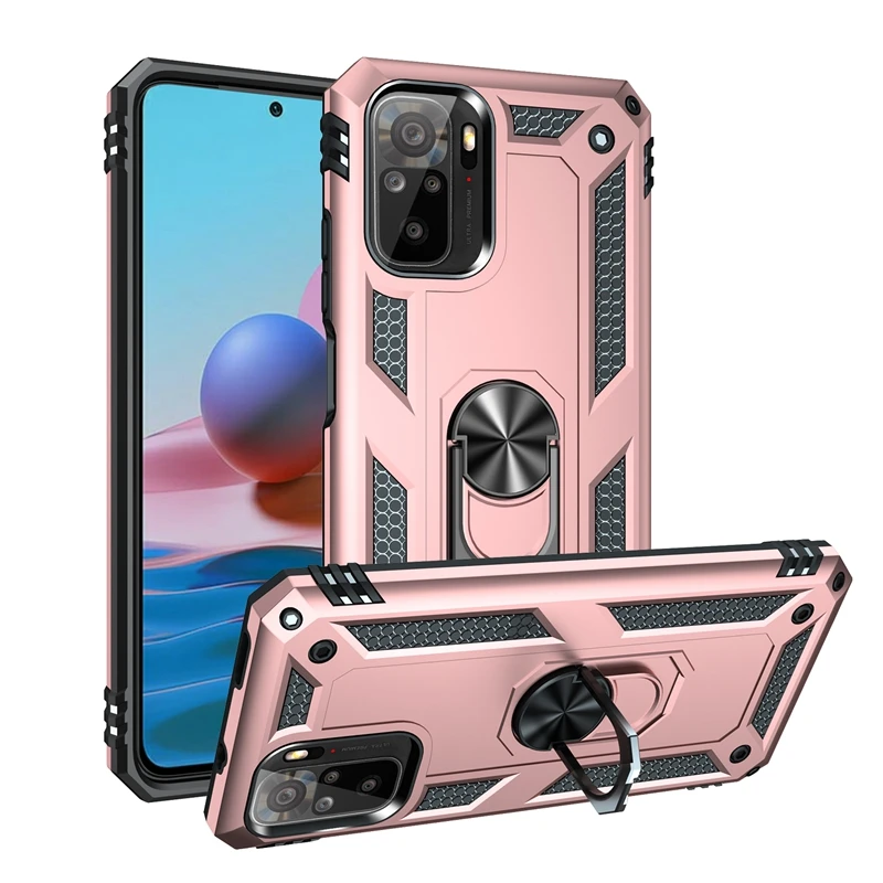 

Mobile Phone Accessories Ring Holder Shockproof TPU PC Stand Case For Xiaomi Redmi Note 10 Pro Max Note 10S