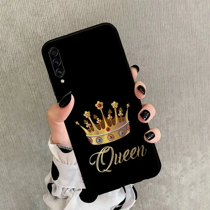 

Crown queen king art Phone Case For Samsung Galaxy A51 A52 A71 A50 A12 A72 A21s A70 Note 20 10 S21 S20 fe S10 ultra plus cover