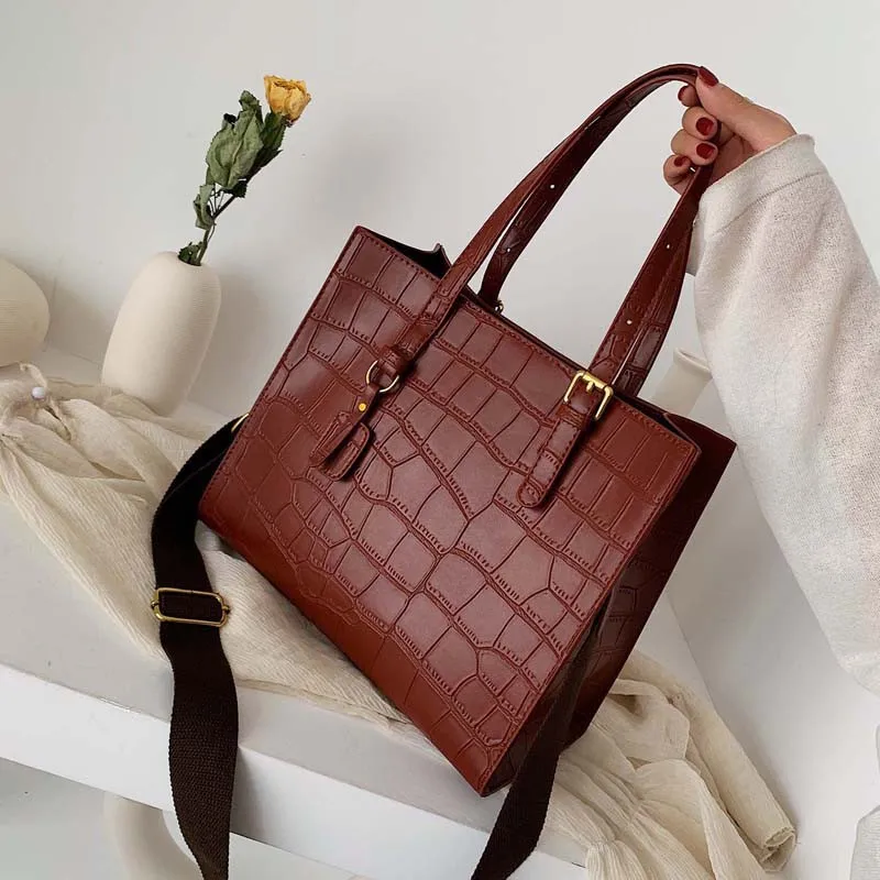 

Fashion trend ladies shoulder bags crocodile pattern pu leather hand bag vegan crossbody bags women handbags