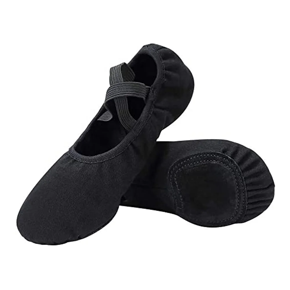 

Dance Shoes for Girls Stretch Canvas Split Sole Ballet Shoes for Women and Girls with Cross Elastic Strips, Black,sand,coffee,pink,tan