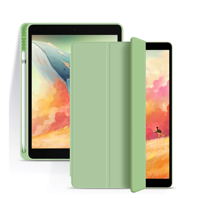 

Air4 10.9 2020 Cover Transparent Pu Leather Tablet Case Tpu Corner Bumper Color Case For Ipad Air 4 Case With Pencil Holder