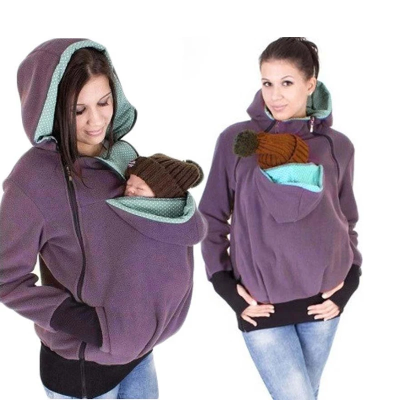 

XQM Hoodies Pregnancy Baby Carrier Jacket Casaco For Moms Triple Multi-Functional Mother Kangaroo Sweater Coat Female Sweatshirt