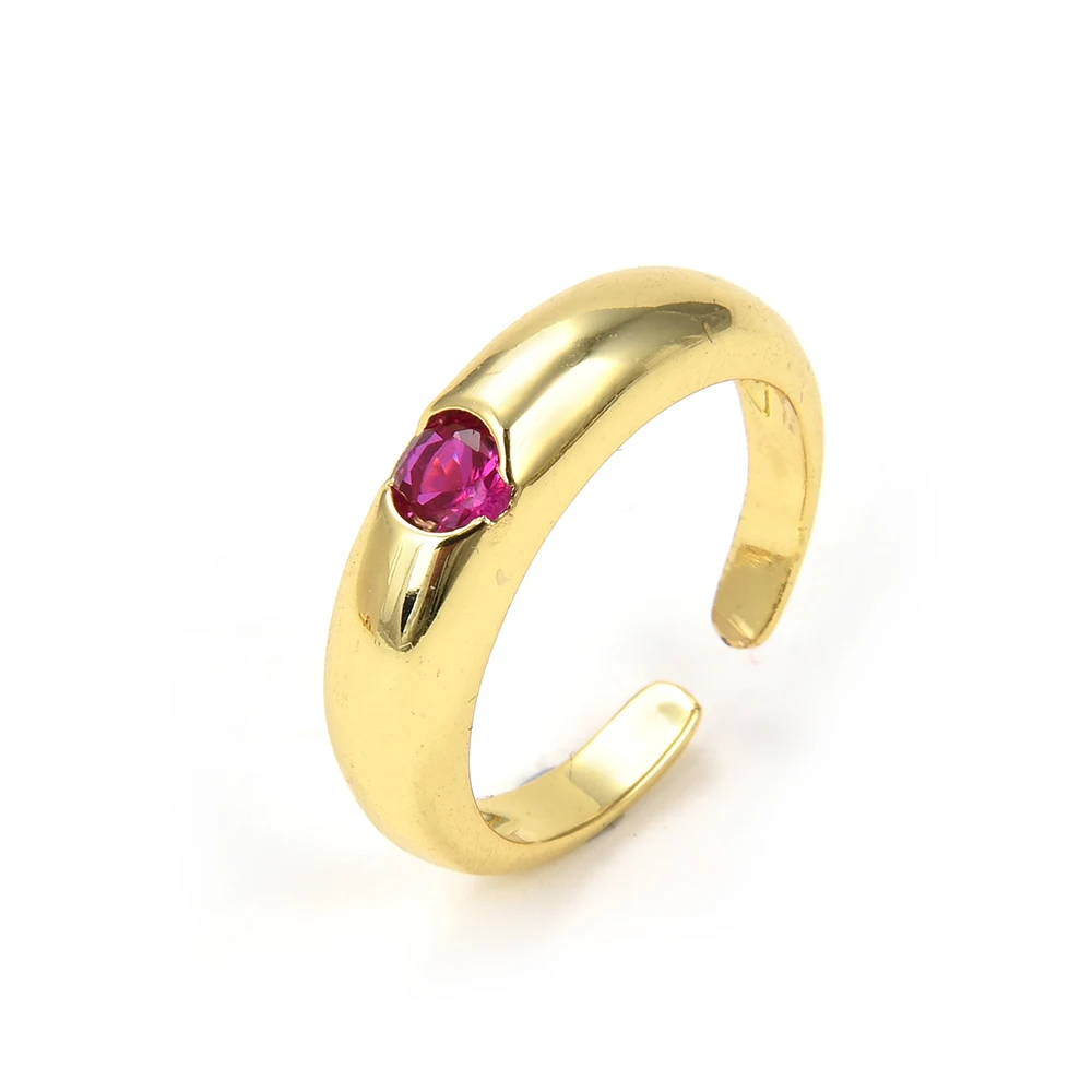

New models luxurious natural solid 18K gold plated copper brozone women engagement rings