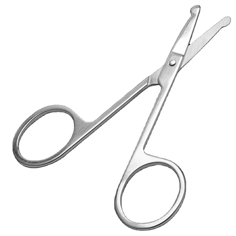 

Stainless steel nose hair scissors round head makeup scissors, Silver