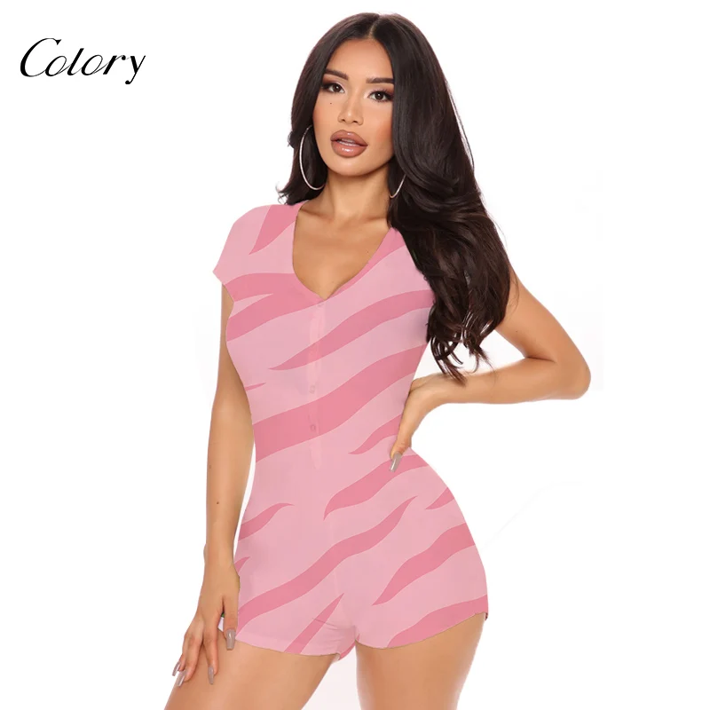 

Colory Jumpsuits Latest Design Shorts Set Women Onesie Sexy Custom, Picture shows