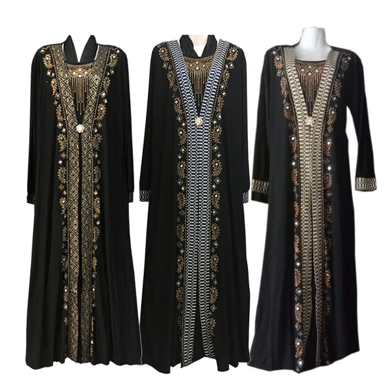 

muslim prayer robe abaya with rhinestones skinny african dresses, Picture color