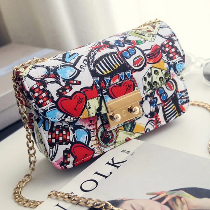 

Fashionable 2021 Handbag Crossbody Ladies Bag Hand Sling Shoulder Woman Graffiti Bags, 5 colors