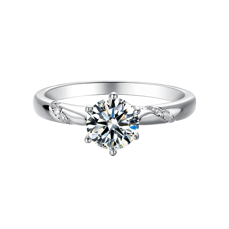 

Thriving Gems hot selling new arrive white moissanite wedding ring 925 sterling sliver ring in stock