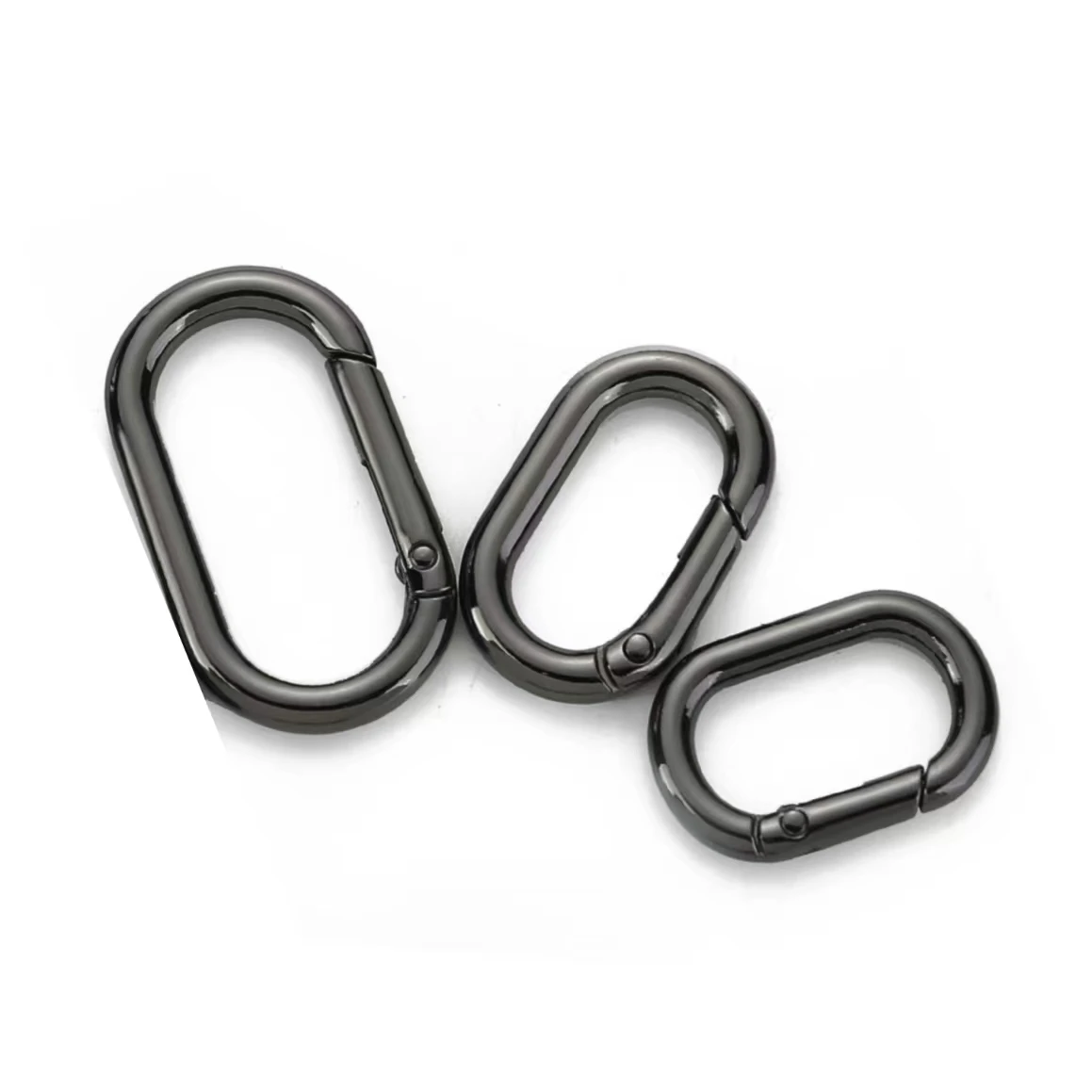 

Gunmetal Oval Carabiner Oval Push Gate Metal Snap Open Hooks Clips Spring Rings for Bags Purses