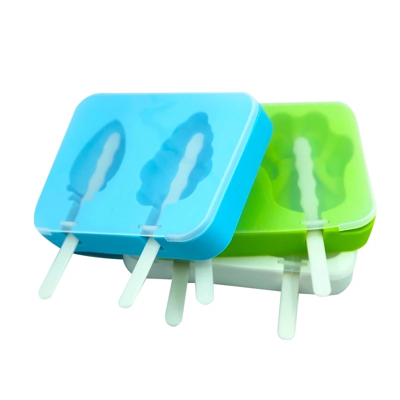 

Homemade DIY Popsicle Ice Cream Shaped Maker Silicone Ice Cream Mold, Green, white, blue or custom