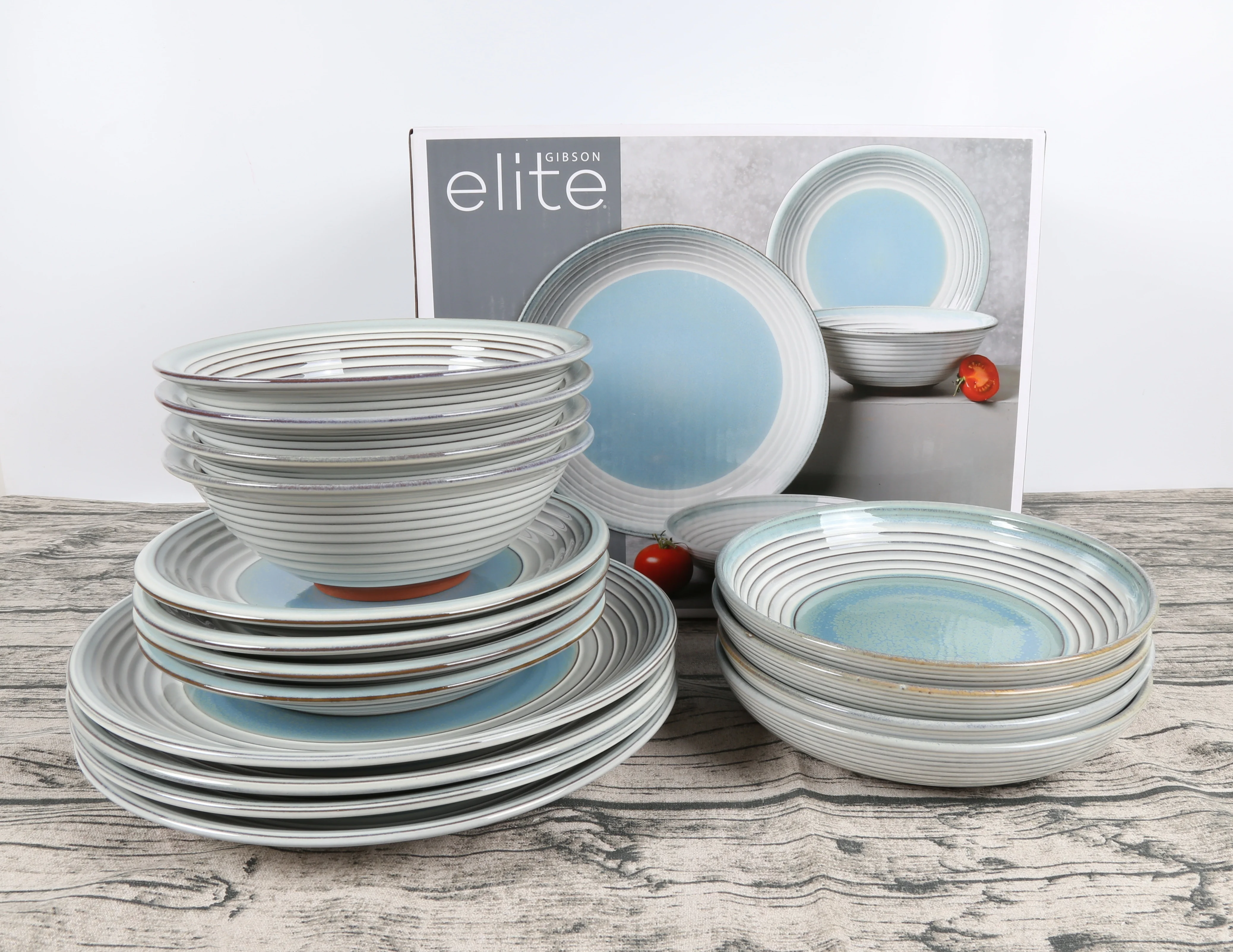 

High Quality Plate Western Customized Box Style Packing miniature dinner set, Red