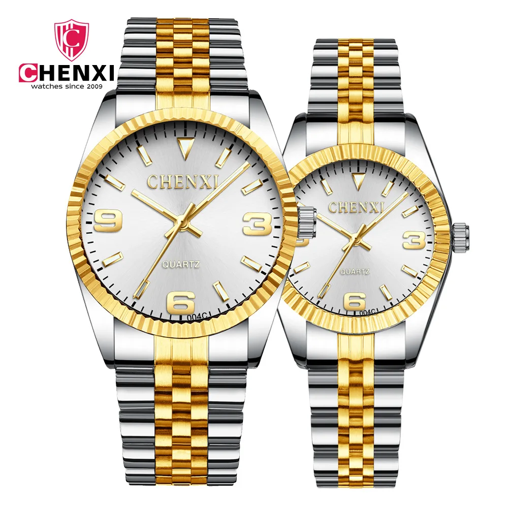 

CHENXI 004C Top Brand Watch Ladies Watches Women& Men Simple Dial Lovers' Quartz Fashion Leisure Wristwatches Relogio Feminino, 4-colors