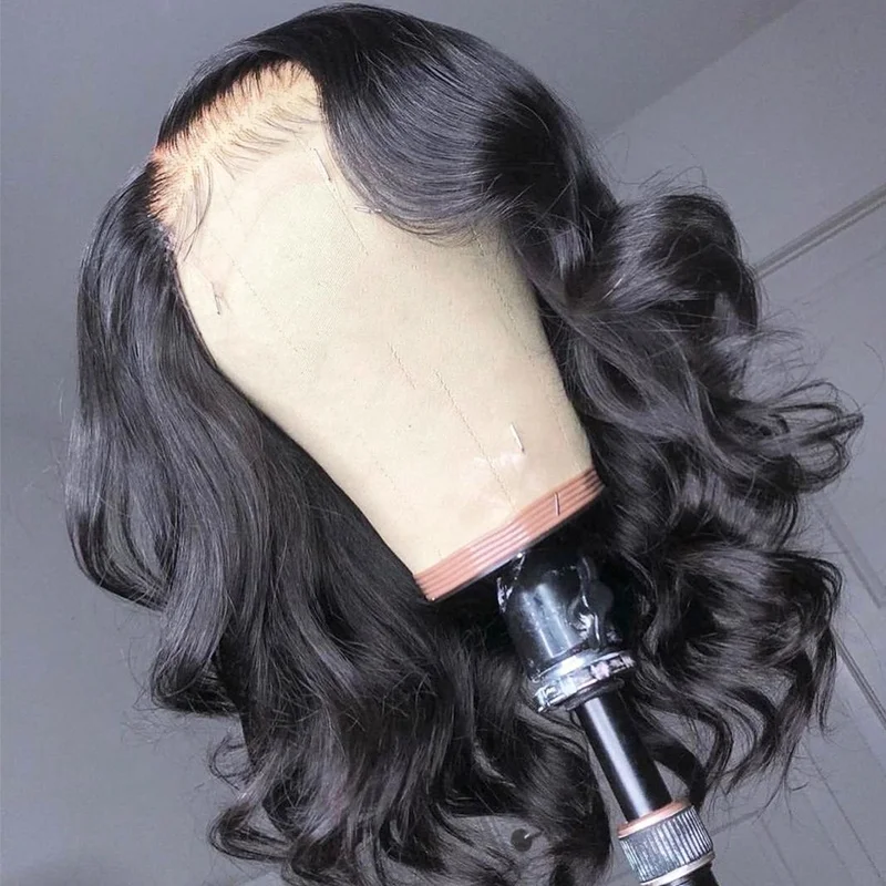 

Hot Selling Wholesale Deep Wave Wig Human Hair 16Inch Natural Frontal Wig For Black Women Preplucked Glueless Full HD Lace Wig