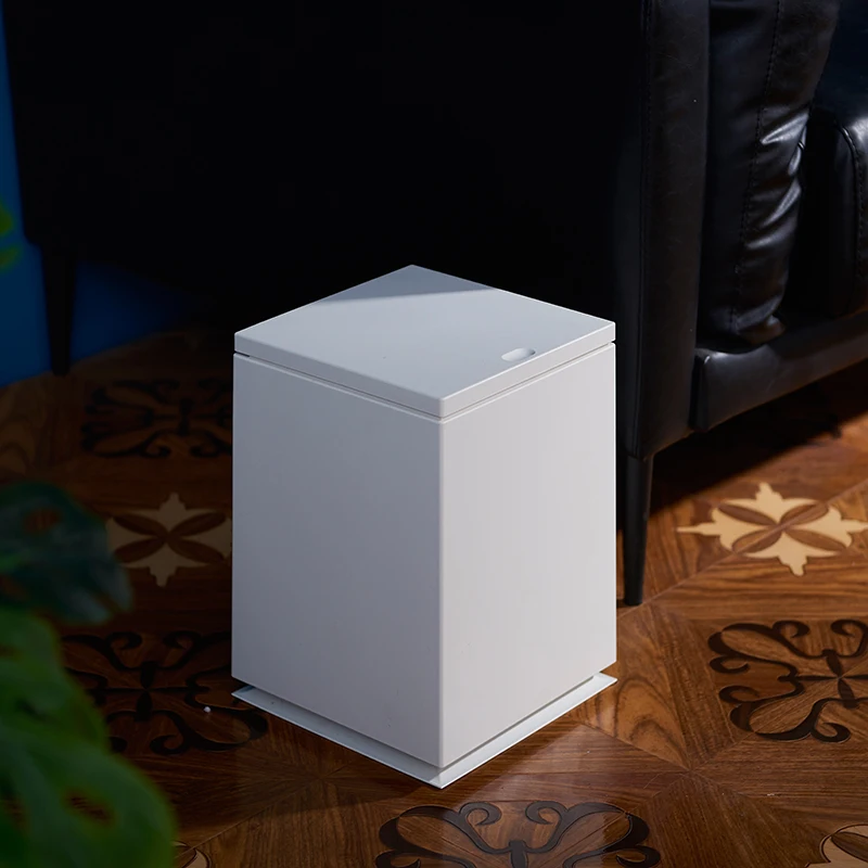 

Wholesale New Household Plastic Square Push Trash Can With Trash Bag Container