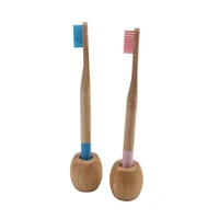 

Natural custom packaging and logo colorful bamboo handle toothbrush with holder