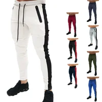 

2019 Hot Fashion Mens Skinny Fit Straight Leg Trousers Men Casual Pencil Jogger Cargo Pants With Pockets M-XXL