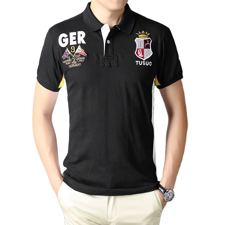 

2021 Summer Short-sleeved Polo Shirt Sports Casual Cotton Plus Size Boys T-shirts&Polo Shirts, Black