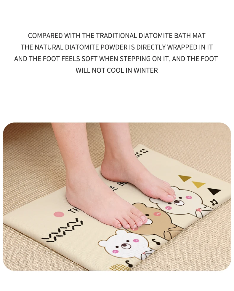 soft diatomite bath mat warm feet in light weight