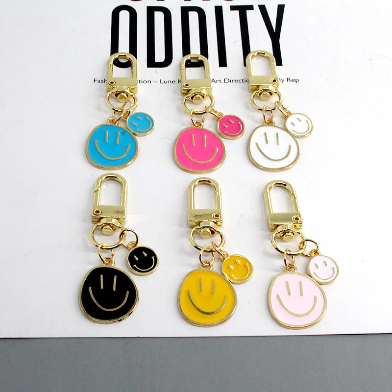 

Enamel Double Smiley Face Keychains Cute Smiley Face Keyring Friendship & Sister Gift for Girls