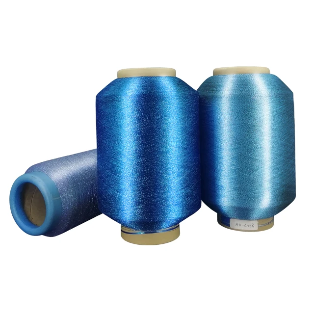 
MX Type Metallic Yarn Different colors high quality polyester Metallic Yarn for ribbon hilos metalicos 