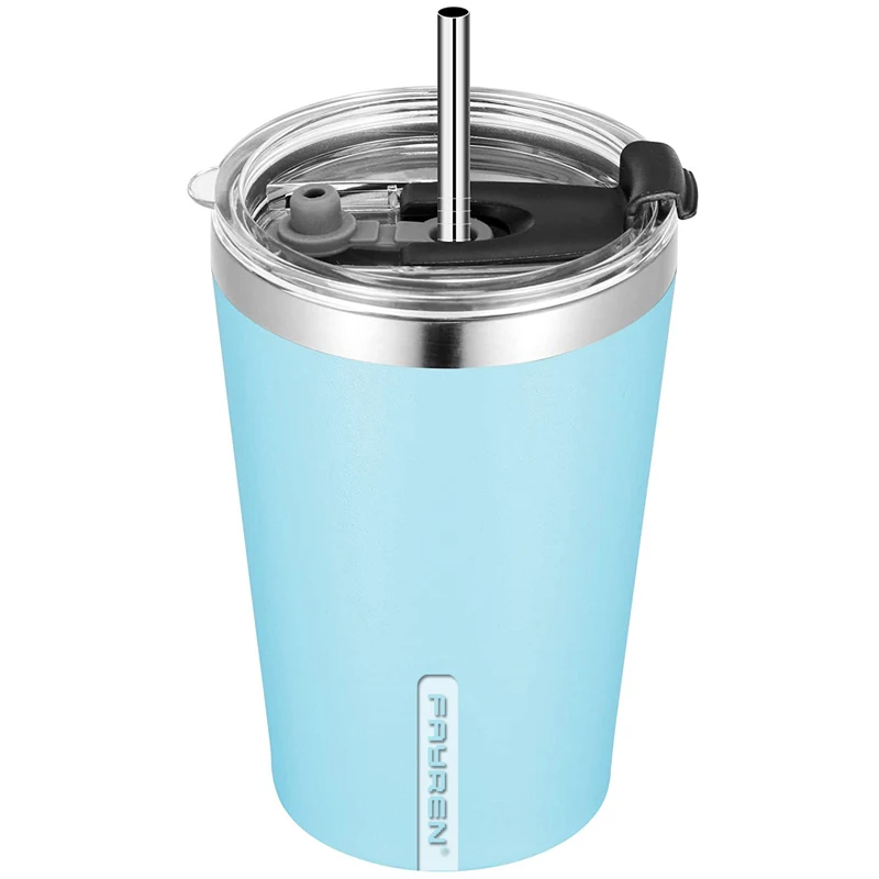 

Wholesale Powder Coated 12 Oz Double Wall Stainless Steel Vacuum Tumbler Cups With Sliding Lid, Customized colors acceptable