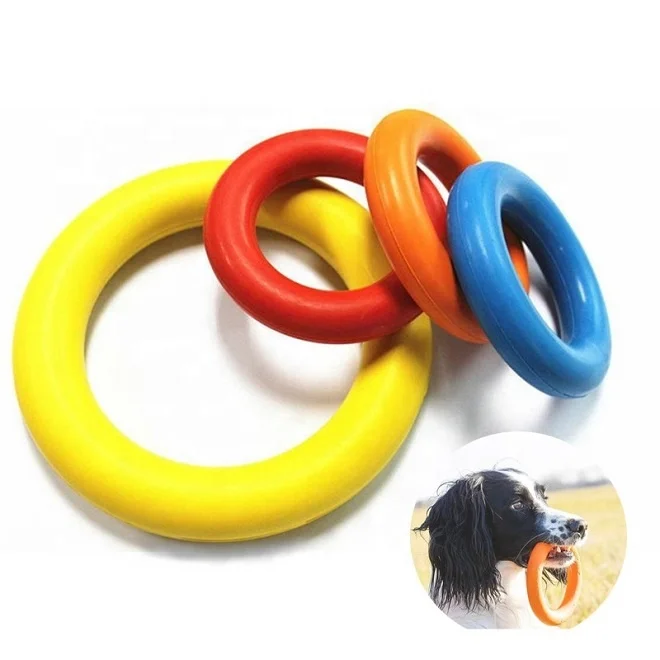 

Wholesale Rubber Tough Strong Durable Non-Toxic Cleaning Teeth Ring Shape Toy Can Be Customized Logo Pet Dog Chew Toy, Blue/red/orange/yellow