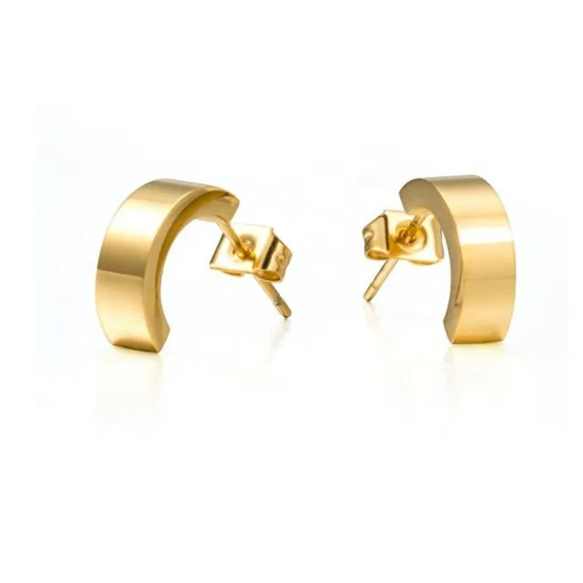 

Yiwu Aceon Stainless Steel Custom Size Blank Engraveable Dome Surface C Shape Open Cuff Earring Stud