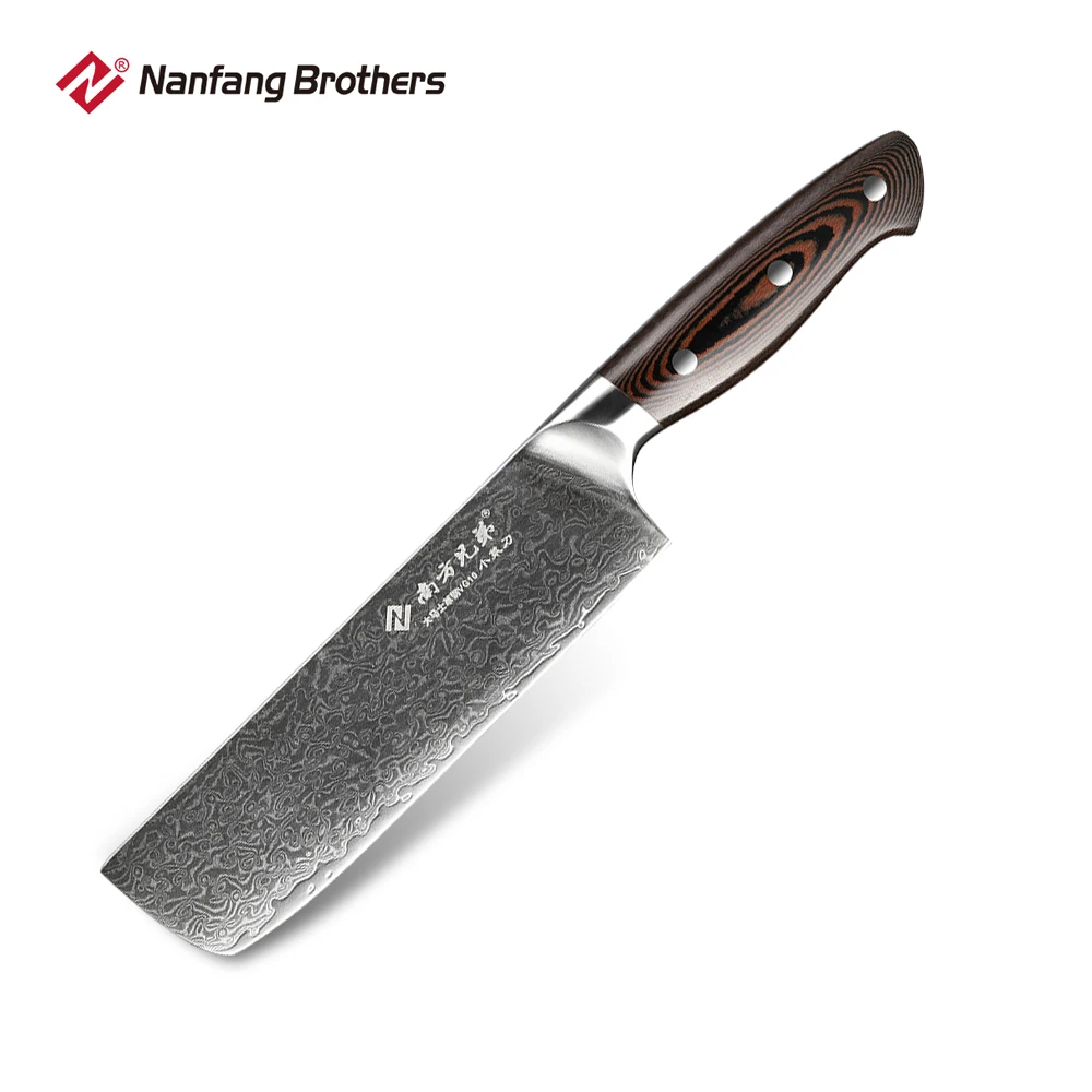 

2021New design Damascus 8 inch Damascus Nakiri Chef kitchen Knife with Wooden Micarta Handle