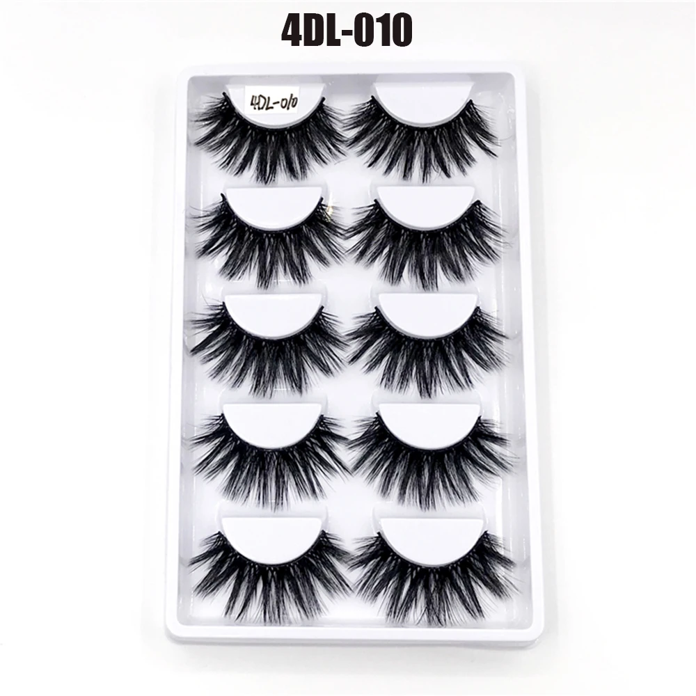 

Hot 5 Pairs 4D Mink Lashes Fluffy Wispy False Eyelashes Natural Long Eyelash Extension Makeup Handmade Fake Lash