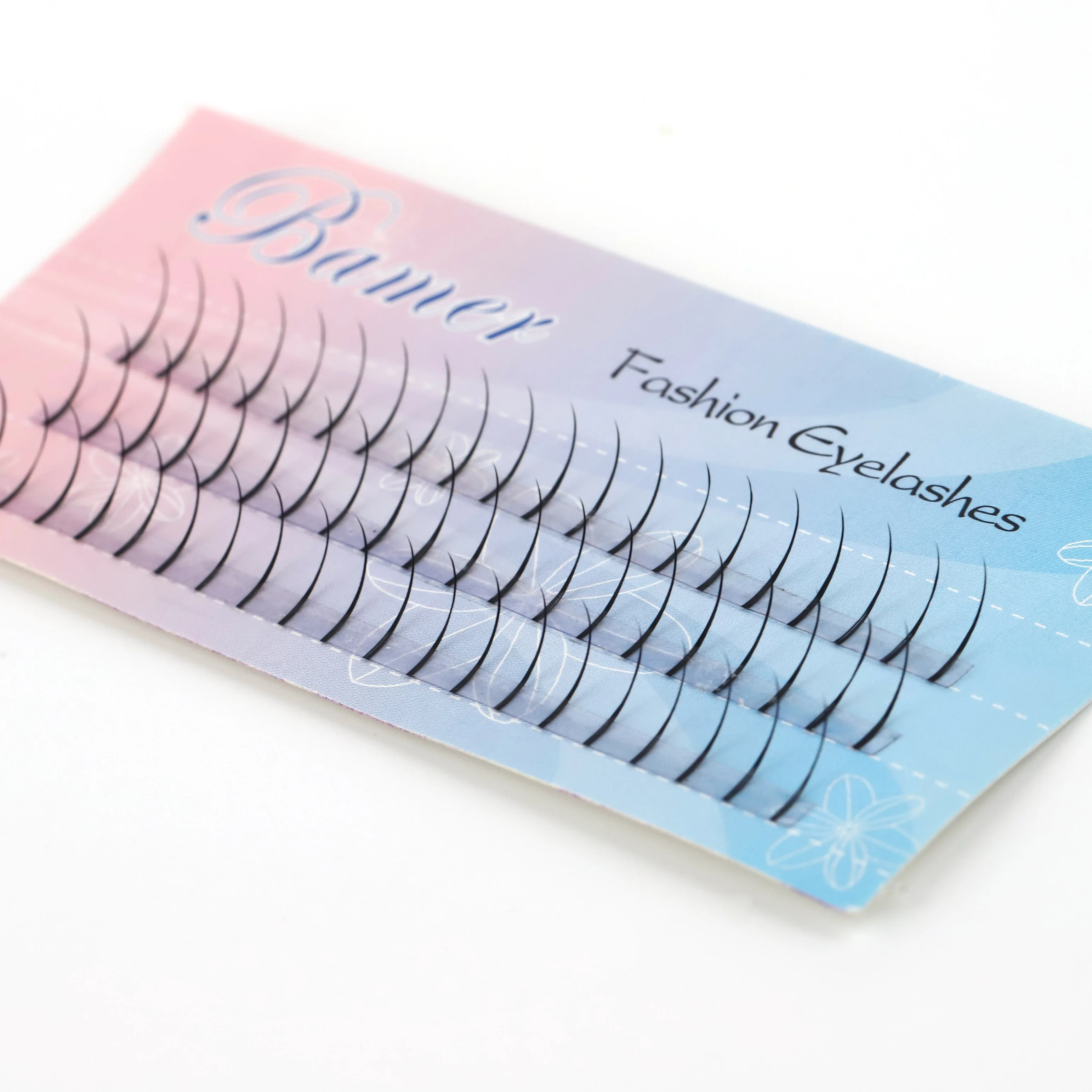 

Custom Logo silk mega volume rapid blooming eyelash fan, Black, colorful