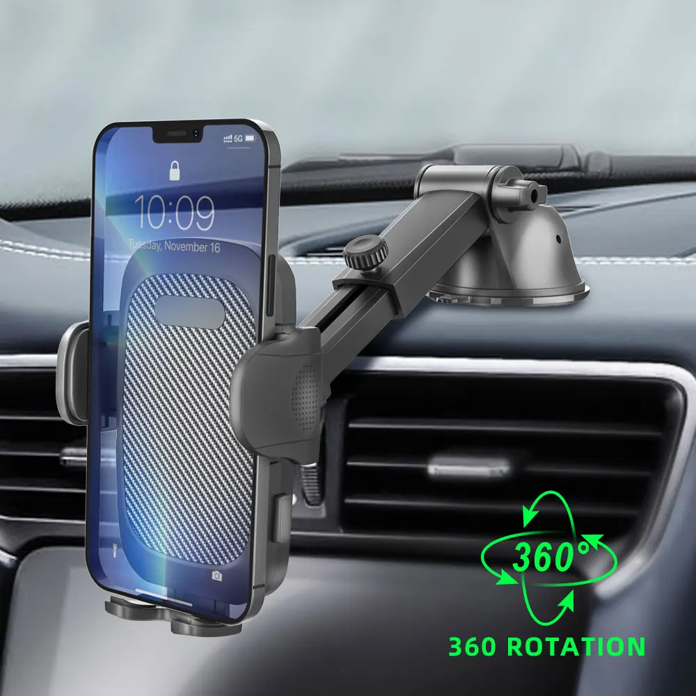 

2022 New One Touch Universal Phone Stand For Car Dashboard TPU Suction Cup Car Phone Holder Bracket